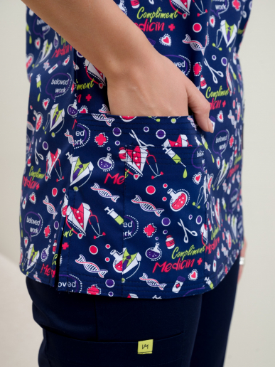 Рубашка медицинская женская М-281(ST14) Элит-145 / Стрейч