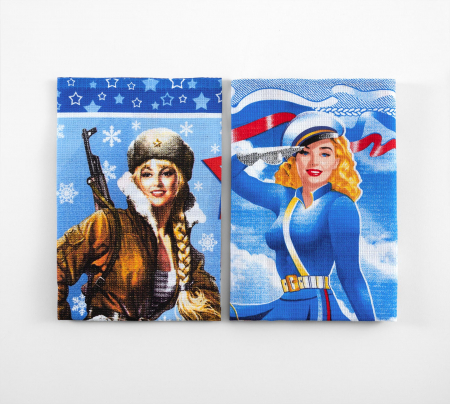 Набор из 3х вафельных полотенец / Летчица-Катюша