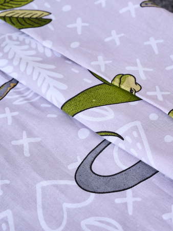 Детское постельное белье поплин с простыней на резинке / Юрский период