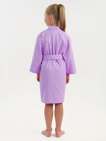 Детский вафельный халат / сиреневый