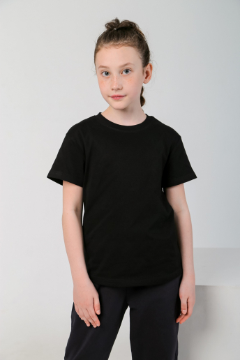 Футболка для девочки Бэйсик-1 / Черный