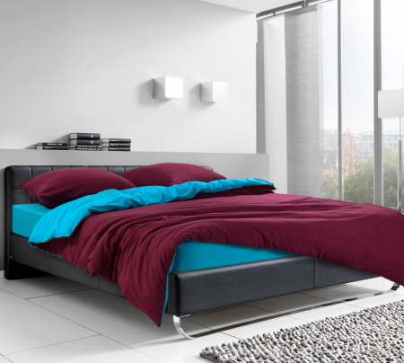 Постельное белье трикотаж с простыней / Ледяной гранат