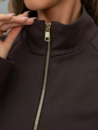 Женская туника на молнии / Кофейный