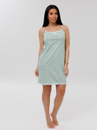 Женская сорочка Сор-96(К) / Фисташковый (сердечки)