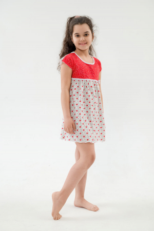 Ночная сорочка детская из кулирки Ярославна / Сердца