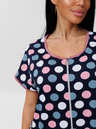 Женский халат Х-154(К) / Розовый (горох)