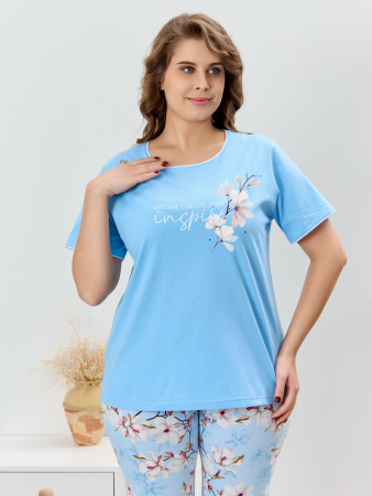 Женская пижама Узор-2 П-502 / голубой