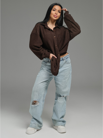 Женская рубашка Стелла / Шоколад