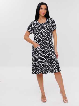 Женский халат Х-48(К) / Черный (белый узор)