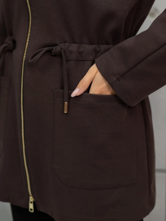 Женская туника на молнии / Кофейный