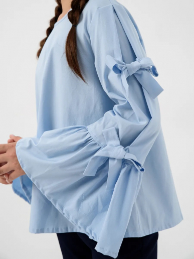 Детский джемпер "Лора" длинный рукав / Голубой