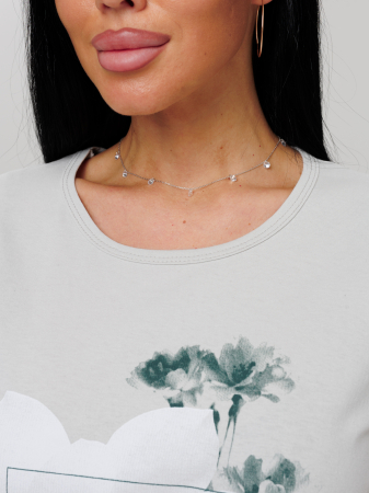 Женская пижама П-33(К) / Серо-зеленый (цветок)