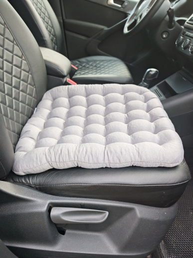 Подушка автомобильная на сиденье "АВТО-БИО" 50x45 / светло-серая