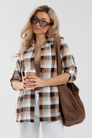 Женская рубашка 36988 / коричневый