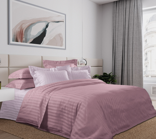 Постельное белье страйп-сатин ТМ Legends / Пыльная роза