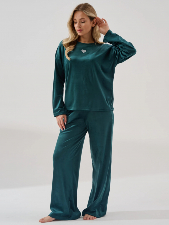 Женский костюм "Бархат" 2406-В / Изумрудный