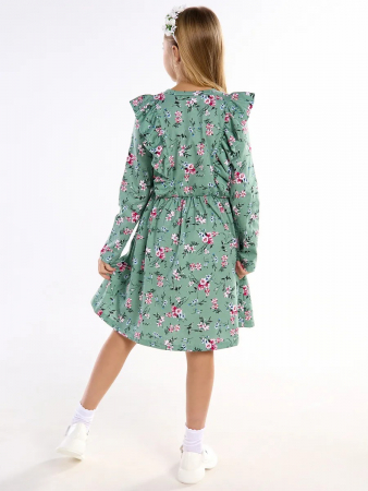 Детское платье "Красотка" / Веточки на зеленом