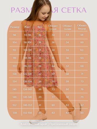 Детский сарафан "Кокетка" / Цветы розовый арт. дк169цр