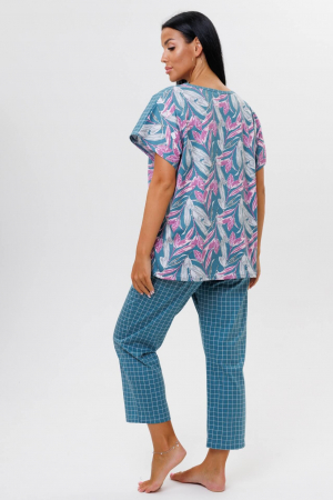 Женский костюм с брюками 2044 / Петроль