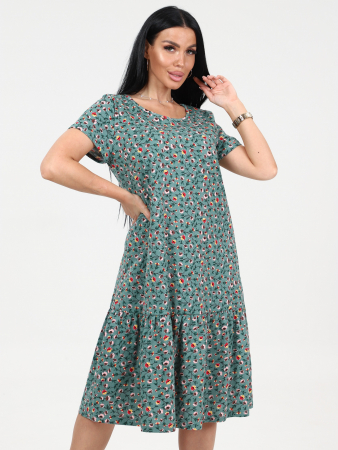 Женское платье М-996 / Цветок зеленый
