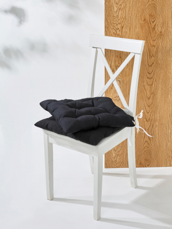 Кухонная подушка на стул (габардин) арт.GB40 / Черный