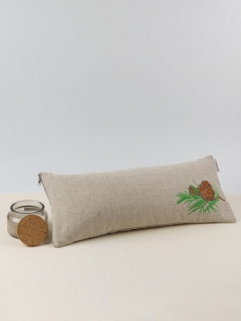 Подушка-валик "Кедровая магия" с кедровой стружкой