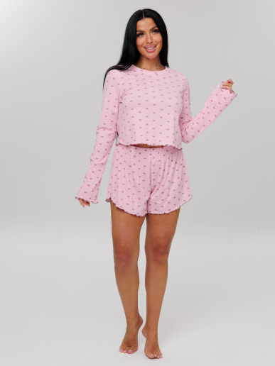 Женская пижама П-105(Каш) / Розовый (сердечки)
