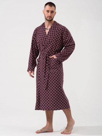 Мужской халат "Люкс" 2441-К / Бордовый