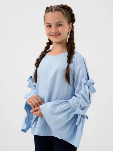 Детский джемпер "Лора" длинный рукав / Голубой