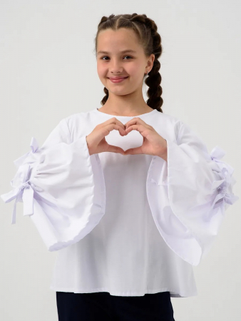 Детский джемпер "Лора" длинный рукав / Белый