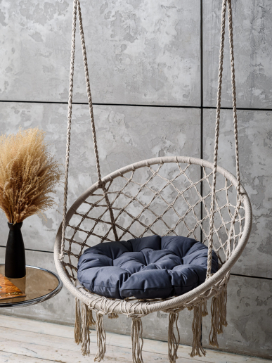 Круглая подушка для подвесных качелей (оксфорд) / Графит