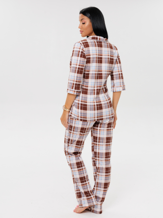 Женский костюм К-132(К) / Коричневый (клетка)