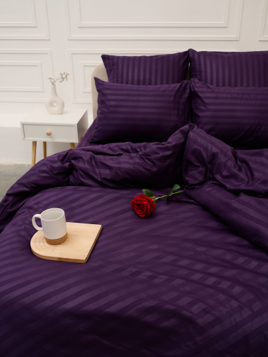 Пододеяльник микрофибра страйп / Фиолетовый