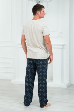 Брюки (макси) домашние мужские из кулирки / темно-серый