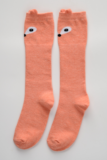 Детские гольфы Мишка и лиса (набор 2 пары) / бежевый, персик