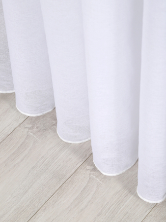 Тюль под лен для кухни арт. TPL / Белый