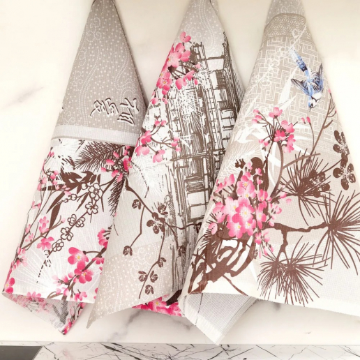 Полотенце вафельное кухонное / Китайский пейзаж 1