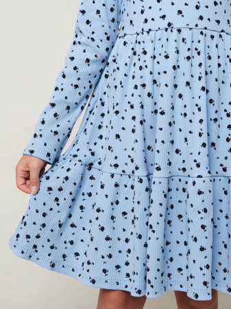 Детское платье "Барби" длинный рукав / Голубой