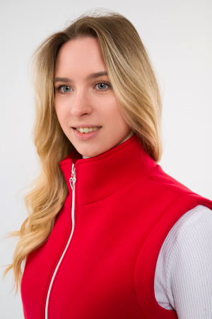 Жилет женский из футера / Красный