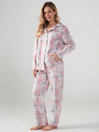 Женская пижама "Добрый вечер" 2163-Ф / Розово-голубой