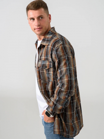 Мужская сорочка верхняя "Имидж" 2185-Ф / Коричневый