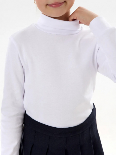 Детская водолазка из рибаны / Белый