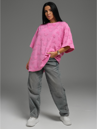 Женская футболка Ирбис / Махра, розовый микки