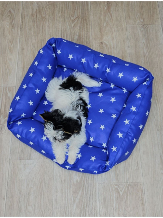 Лежак для кошек и собак / звезды, василек