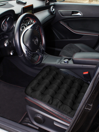 Подушка в автомобиль с гречневой лузгой арт. APG25 / Черный