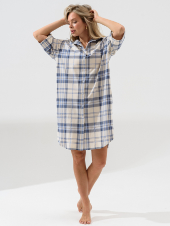 Женский халат "Комфорт" 2373-К / Голубой