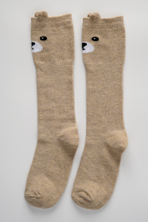 Детские гольфы Мишка и лиса (набор 2 пары) / бежевый, персик