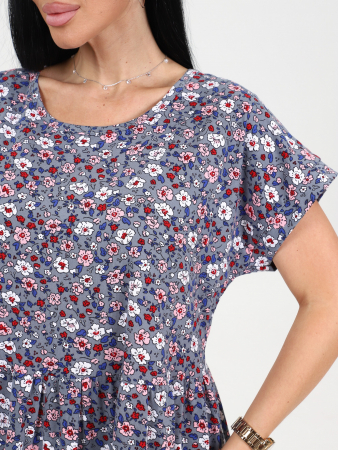 Женское платье М-982 / Цветок серый