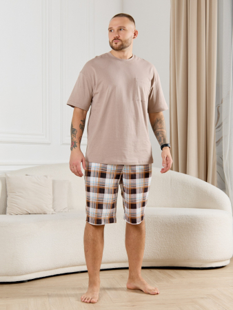 Шорты мужские Тор-2 / клетка коричневая