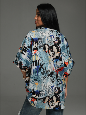 Женская футболка Ирбис / Микки джинс